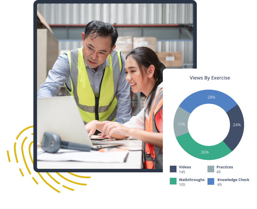 Two workers looking at laptop