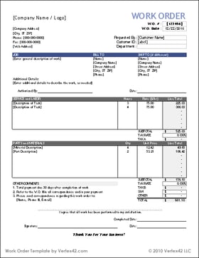 Work Order Template