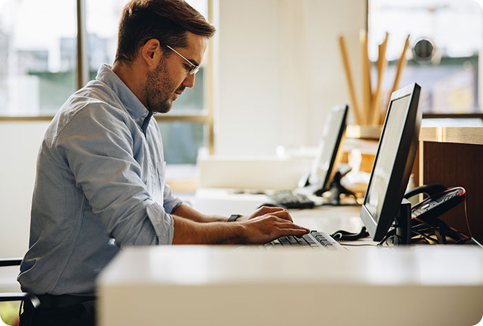 office professional on desktop