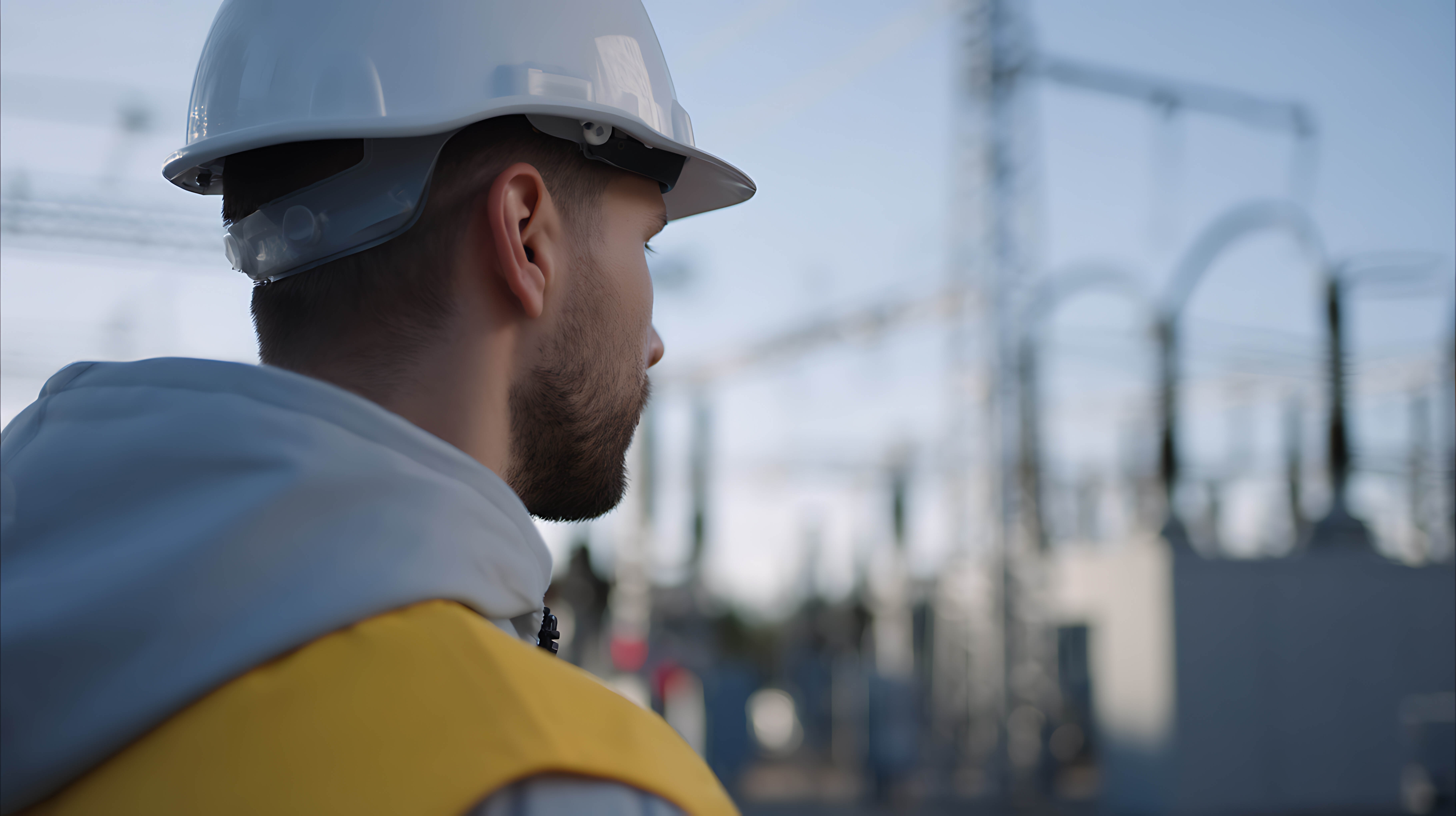 Frontline energy worker on site