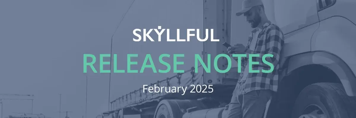 Skyllful February 2025 release notes email header.