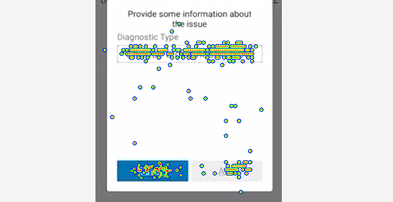 An interactive heatmap over a lesson step showing where learners clicked or tapped.