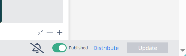 The Distribute button in Skyllful Lesson Builder next to the Publish switch.