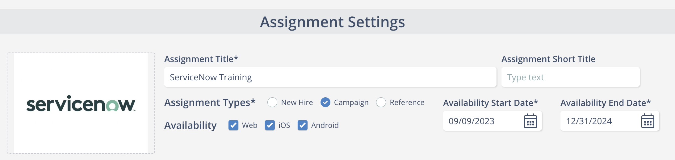 The Skyllful Simulator assignment list showing custom thumbnails that distinguish assignments.