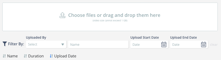 The centralized Video Library in Skyllful Studio listing lesson videos and screen recordings.