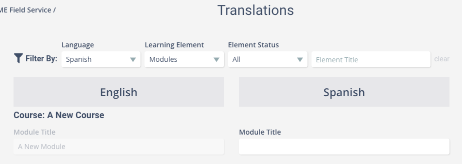 The bulk translation review in Skyllful Studio with a Fix button to correct missing translations.