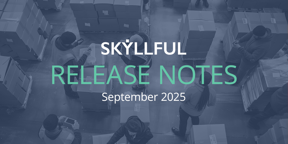 Skyllful September 2025 release notes header.