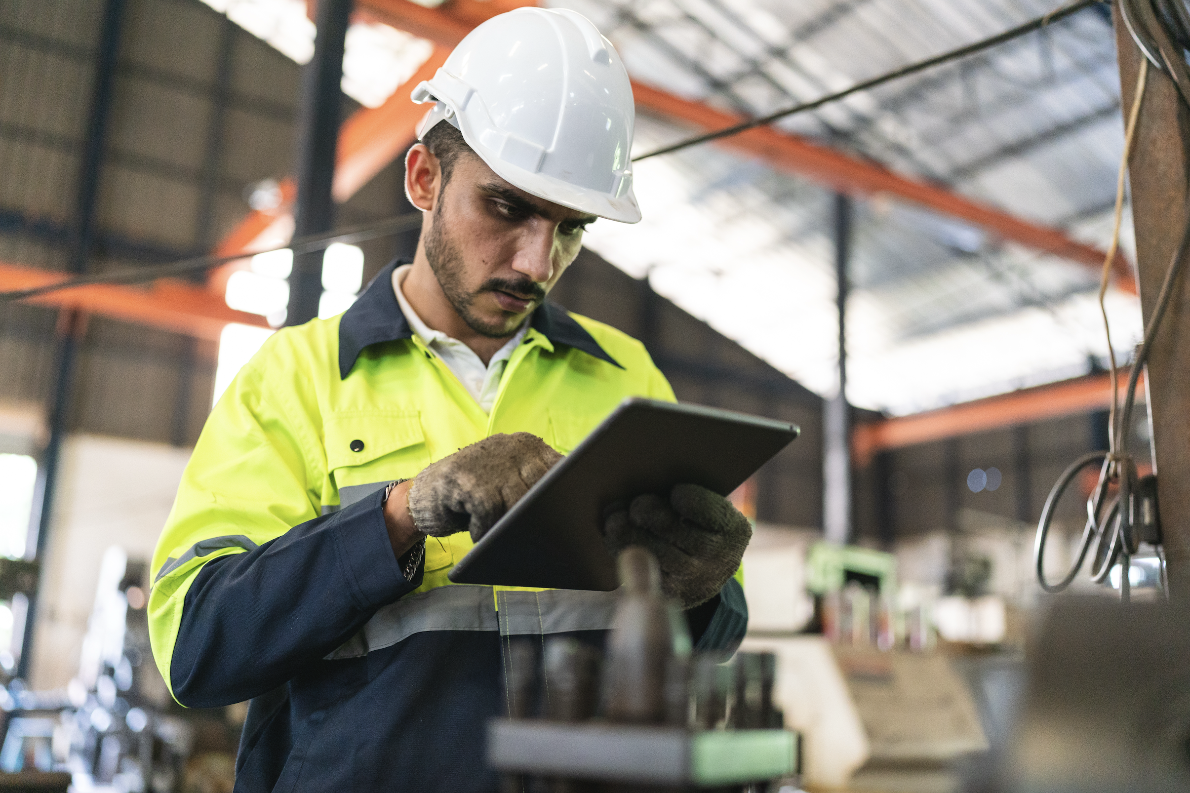 Field technician on tablet