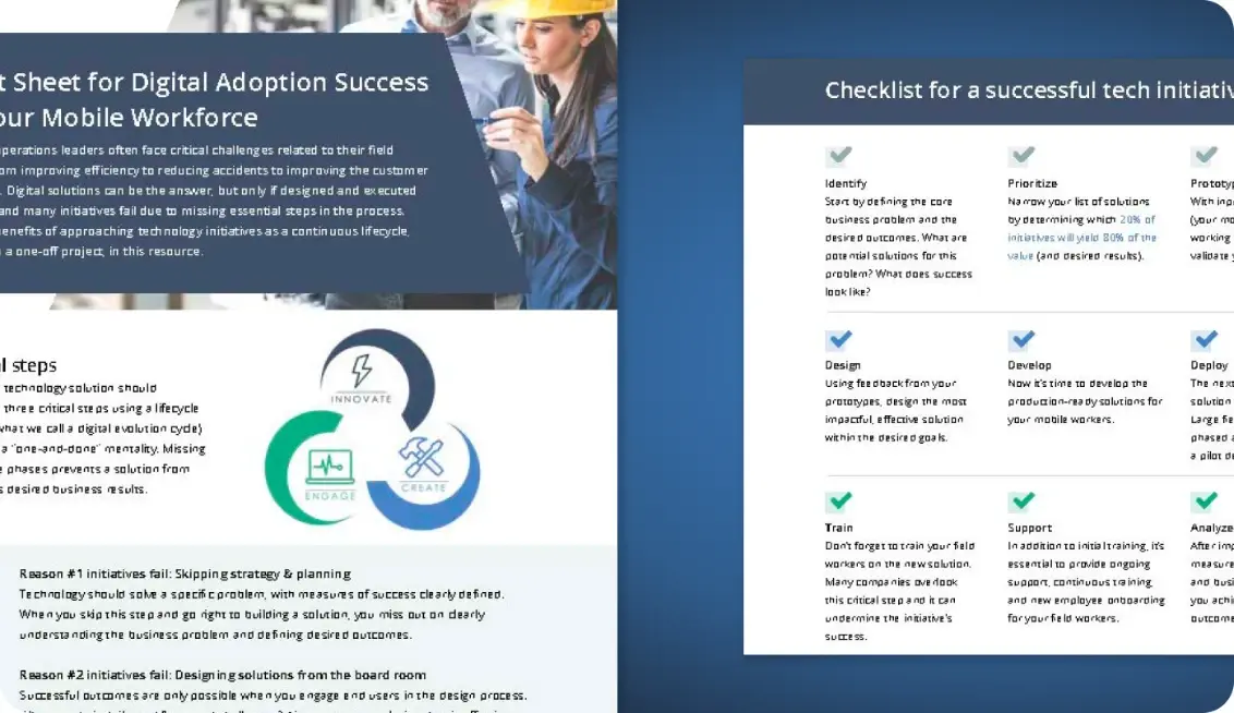 The Cheat Sheet for Digital Adoption Success for Your Mobile Workforce Mockup